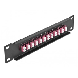 Delock 66769 10" LC Duplex 1U 12 portos fekete-ibolya üvegszálas patch panel