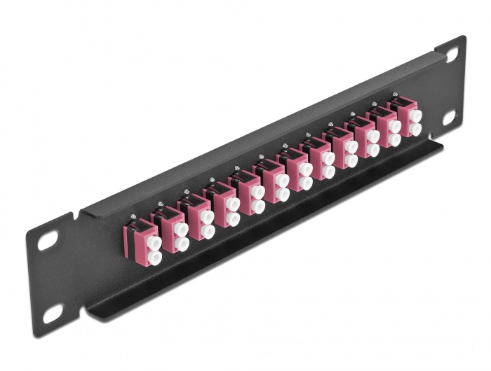 Delock 66769 10" LC Duplex 1U 12 portos fekete-ibolya üvegszálas patch panel
