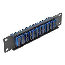 Delock 66771 10" SC Duplex 1U 12 portos fekete-kék üvegszálas patch panel