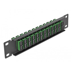 Delock 66772 10" SC Duplex 1U 12 portos fekete-zöld üvegszálas patch panel