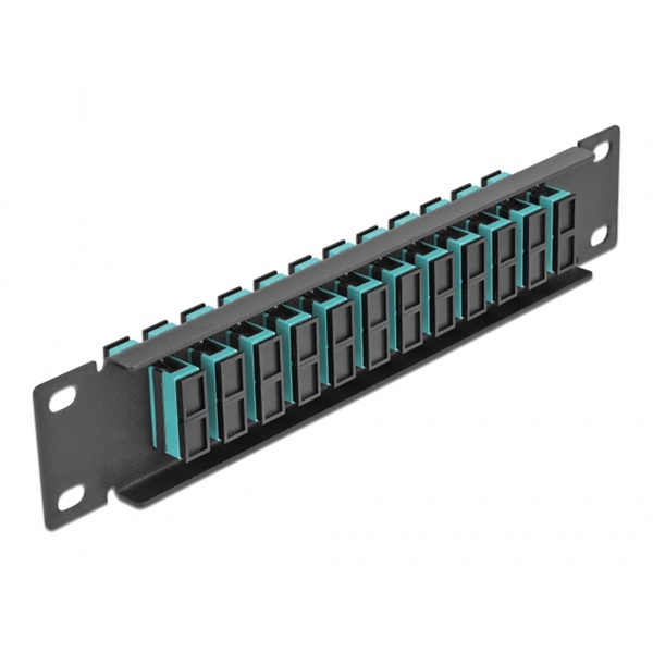 Delock 66774 10" SC Duplex 1U 12 portos fekete-vízkék üvegszálas patch panel