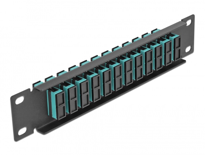 Delock 66774 10" SC Duplex 1U 12 portos fekete-vízkék üvegszálas patch panel