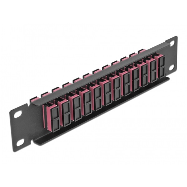 Delock 66775 10" SC Duplex 1U 12 portos fekete-ibolya üvegszálas patch panel
