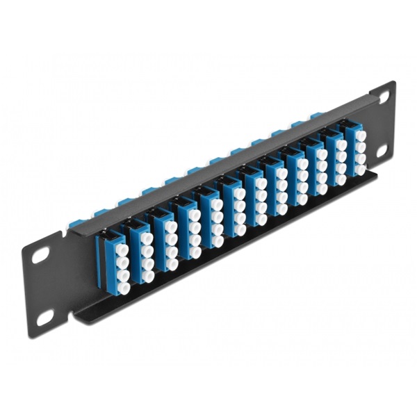 Delock 66776 10" LC Quad 1U 12 portos fekete-kék üvegszálas patch panel