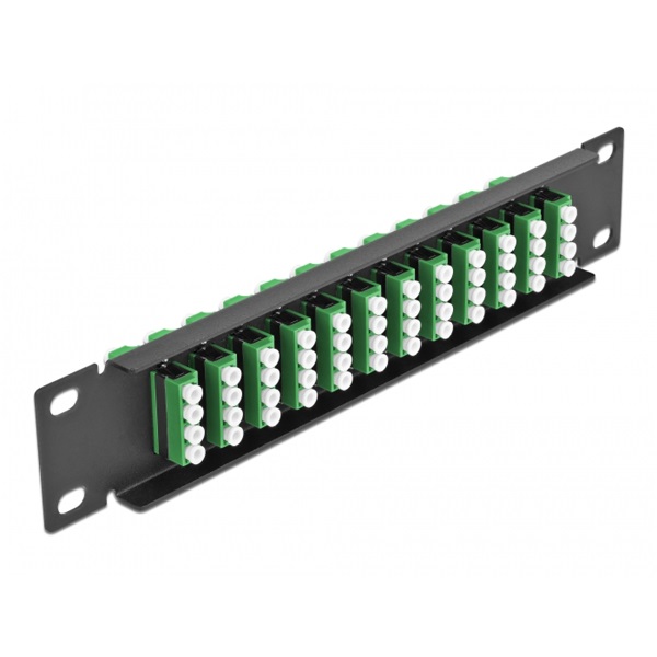 Delock 66777 10" LC Quad 1U 12 portos fekete-zöld üvegszálas patch panel