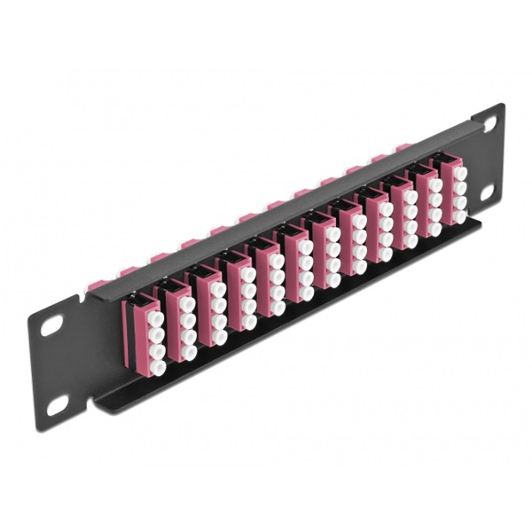 Delock 66780 10" LC Quad 1U 12 portos fekete-ibolya üvegszálas patch panel