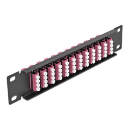 Delock 66780 10" LC Quad 1U 12 portos fekete-ibolya üvegszálas patch panel