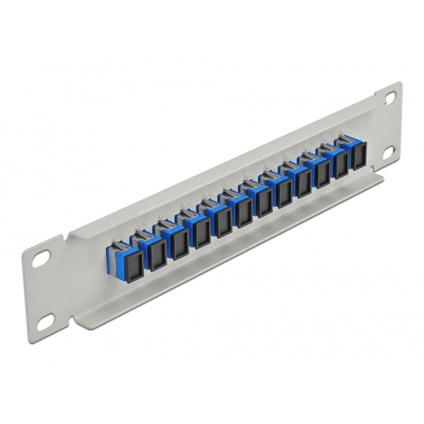 Delock 66781 10" SC Simplex 1U 12 portos szürke-kék üvegszálas patch panel