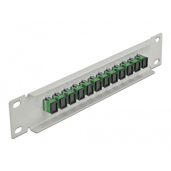 Delock 66782 10" SC Simplex 1U 12 portos szürke-zöld üvegszálas patch panel