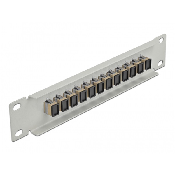 Delock 66783 10" SC Simplex 1U 12 portos szürke-bézs üvegszálas patch panel