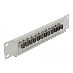 Delock 66783 10" SC Simplex 1U 12 portos szürke-bézs üvegszálas patch panel