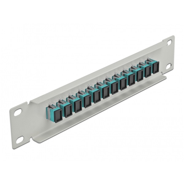 Delock 66784 10" SC Simplex 1U 12 portos szürke-vízkék üvegszálas patch panel