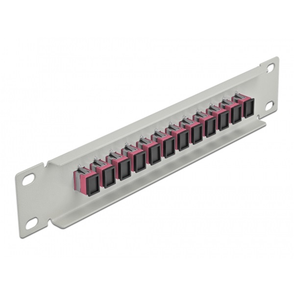 Delock 66785 10" SC Simplex 1U 12 portos szürke-ibolya üvegszálas patch panel
