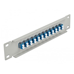 Delock 66786 10" LC Duplex 1U 12 portos szürke-kék üvegszálas patch panel