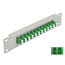 Delock 66787 10" LC Duplex 1U 12 portos szürke-zöld üvegszálas patch panel