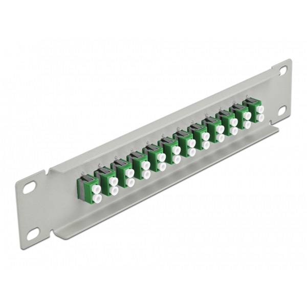 Delock 66787 10" LC Duplex 1U 12 portos szürke-zöld üvegszálas patch panel