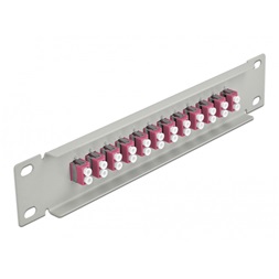 Delock 66790 10" LC Duplex 1U 12 portos szürke-ibolya üvegszálas patch panel