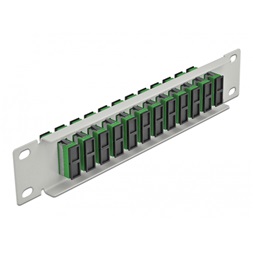 Delock 66792 10" SC Duplex 1U 12 portos szürke-zöld üvegszálas patch panel