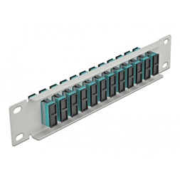 Delock 66794 10" SC Duplex 1U 12 portos szürke-vízkék üvegszálas patch panel