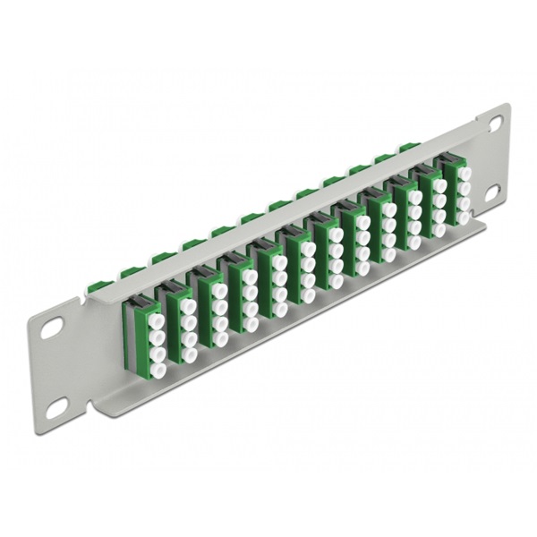 Delock 66797 10" LC Quad 1U 12 portos szürke-zöld üvegszálas patch panel