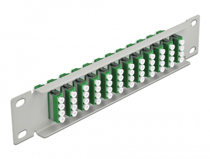 Delock 66797 10" LC Quad 1U 12 portos szürke-zöld üvegszálas patch panel