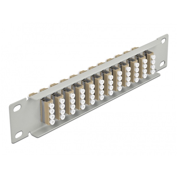 Delock 66798 10" LC Quad 1U 12 portos szürke-bézs üvegszálas patch panel