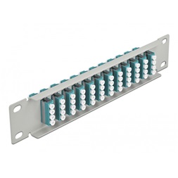 Delock 66799 10" LC Quad 1U 12 portos szürke-vízkék üvegszálas patch panel