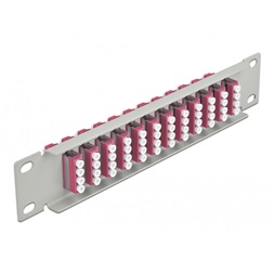 Delock 66800 10" LC Quad 1U 12 portos szürke-ibolya üvegszálas patch panel