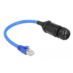 Delock 66808 25cm Cat6 vízhatlan RJ45 apa - anya tömszelencés kábel