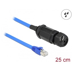 Delock 66808 25cm Cat6 vízhatlan RJ45 apa - anya tömszelencés kábel