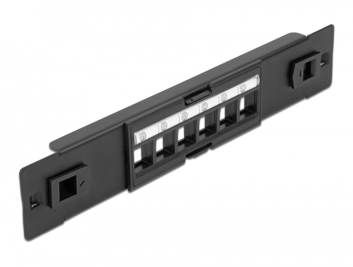 Delock 66819 10" 6 portos eszközmentes Keystone patch panel