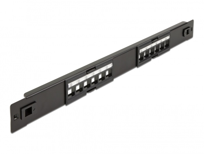 Delock 66821 19" 12 portos eszközmentes Keystone patch panel