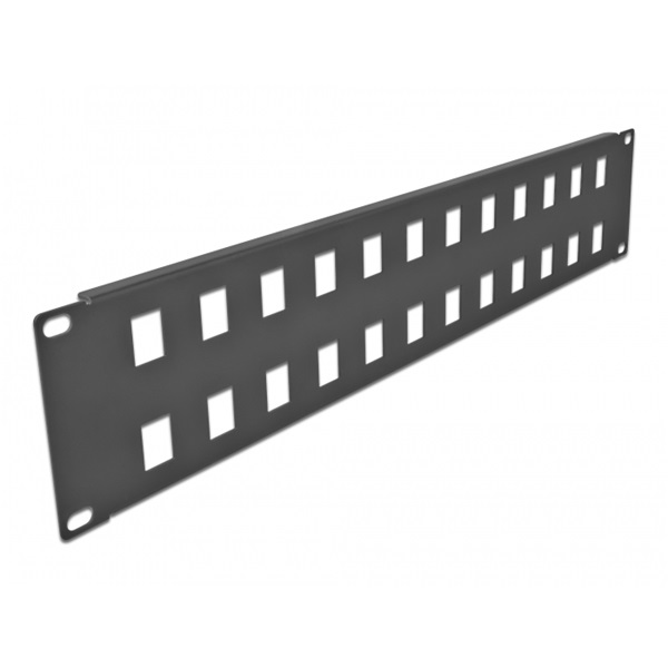 Delock 66837 19" 2U 24 portos fekete Keystone patch panel