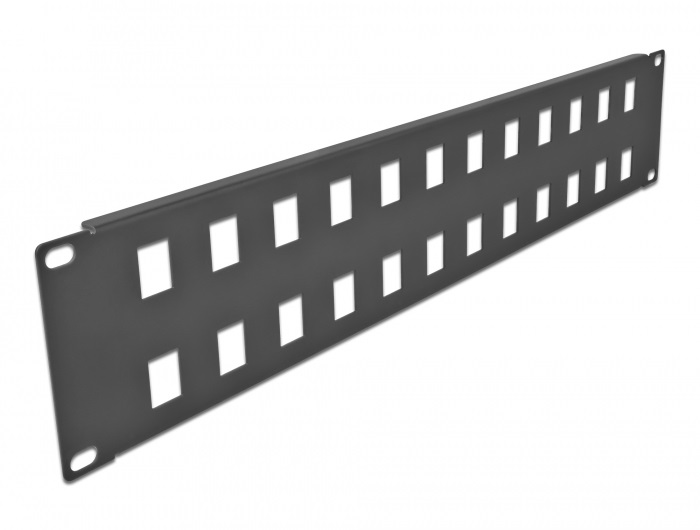 Delock 66837 19" 2U 24 portos fekete Keystone patch panel