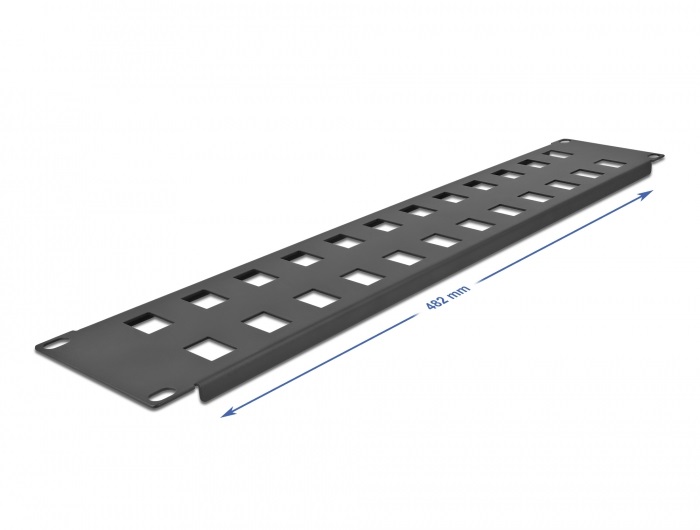 Delock 66837 19" 2U 24 portos fekete Keystone patch panel