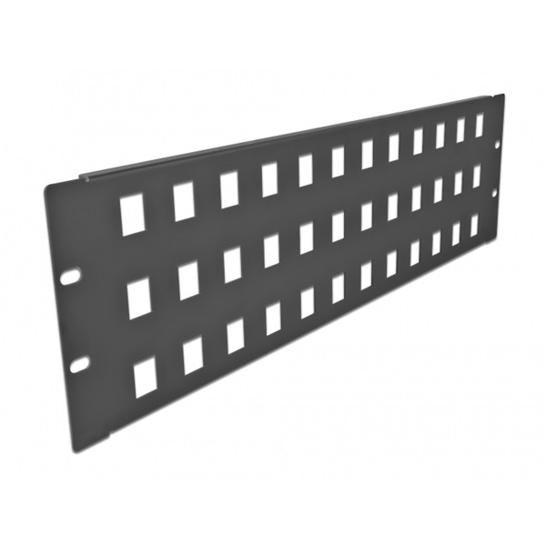 Delock 66838 19" 3U 48 portos fekete Keystone patch panel