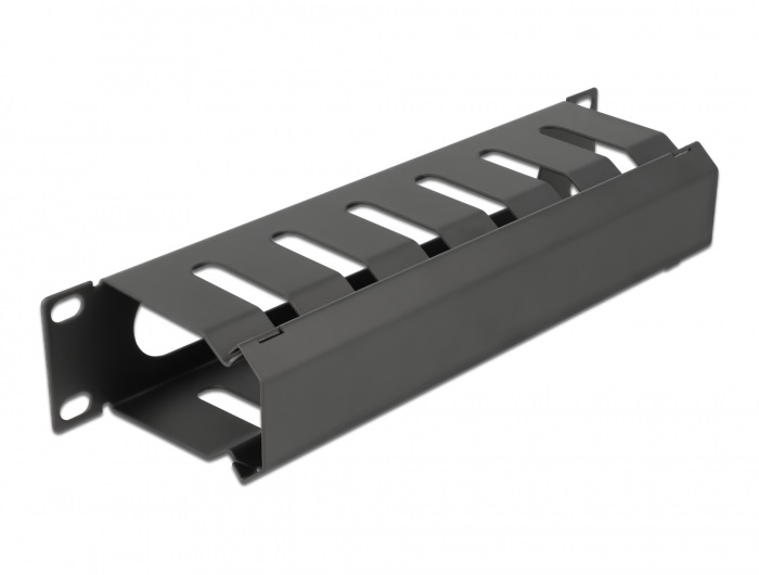 Delock 66843 10" 1U fekete nyitott fekete kábelkezelő menetpanel