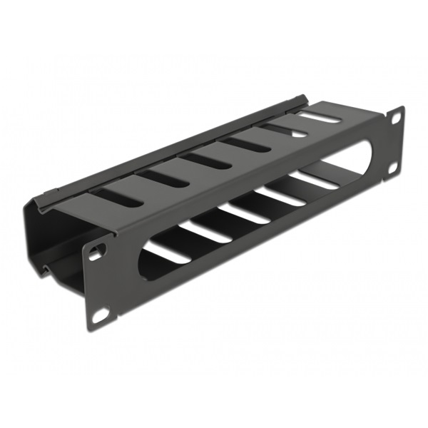 Delock 66843 10" 1U fekete nyitott fekete kábelkezelő menetpanel