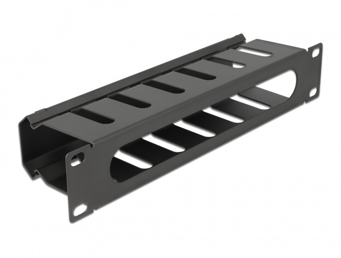 Delock 66843 10" 1U fekete nyitott fekete kábelkezelő menetpanel