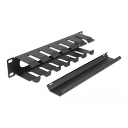 Delock 66843 10" 1U fekete nyitott fekete kábelkezelő menetpanel