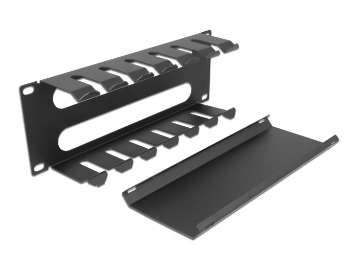 Delock 66844 10" 2U fekete nyitott fekete kábelkezelő menetpanel
