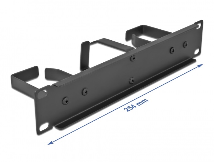 Delock 66847 10" 1U 2db horizontális + 1db vertikális hurokkal ellátott kábelkezelő menetpanel