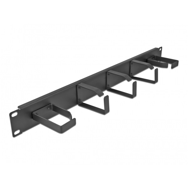 Delock 66848 19" 1U 2db horizontális + 3db vertikális hurokkal ellátott kábelkezelő menetpanel