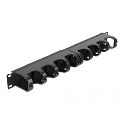 Delock 66849 19" 1U 10 menetes zárt fekete kábelrendező menetpanel
