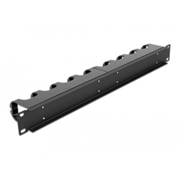 Delock 66849 19" 1U 10 menetes zárt fekete kábelrendező menetpanel