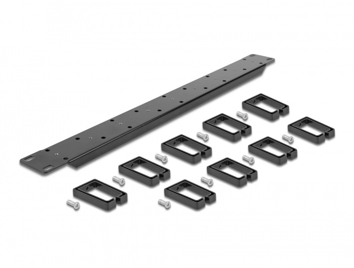 Delock 66850 19" dupla oldalú 9 hurokkal ellátott kábelrendező menetpanel
