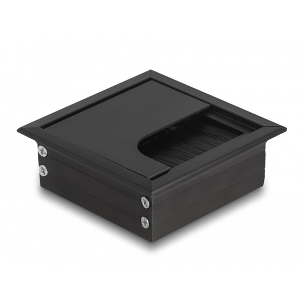 Delock 66855 80x80x28mm asztalba szerelhető kefés fekete kábelrendező