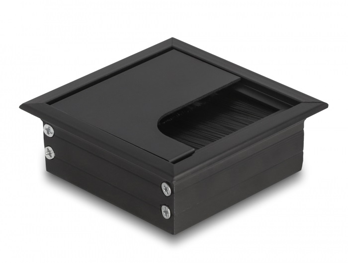 Delock 66855 80x80x28mm asztalba szerelhető kefés fekete kábelrendező