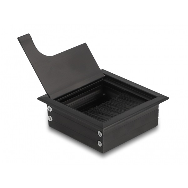 Delock 66855 80x80x28mm asztalba szerelhető kefés fekete kábelrendező