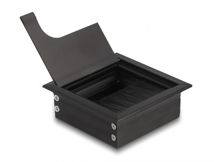 Delock 66855 80x80x28mm asztalba szerelhető kefés fekete kábelrendező